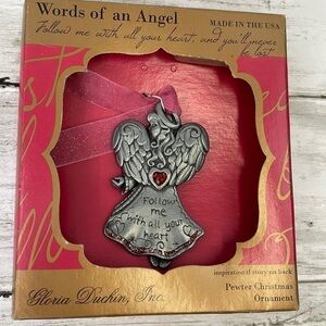 ANGEL PEWTER CHRISTMAS ORNAMENT NIB
